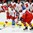 GRAND FORKS, NORTH DAKOTA - APRIL 18: Denmark's Nikolaj Krag #11 plays the puck while Czech Republic's Matous Belohorsky #13 looks on during preliminary round action at the 2016 IIHF Ice Hockey U18 World Championship. (Photo by Matt Zambonin/HHOF-IIHF Images)

